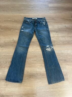 Hollister Distressed Blue Flare Jeans
